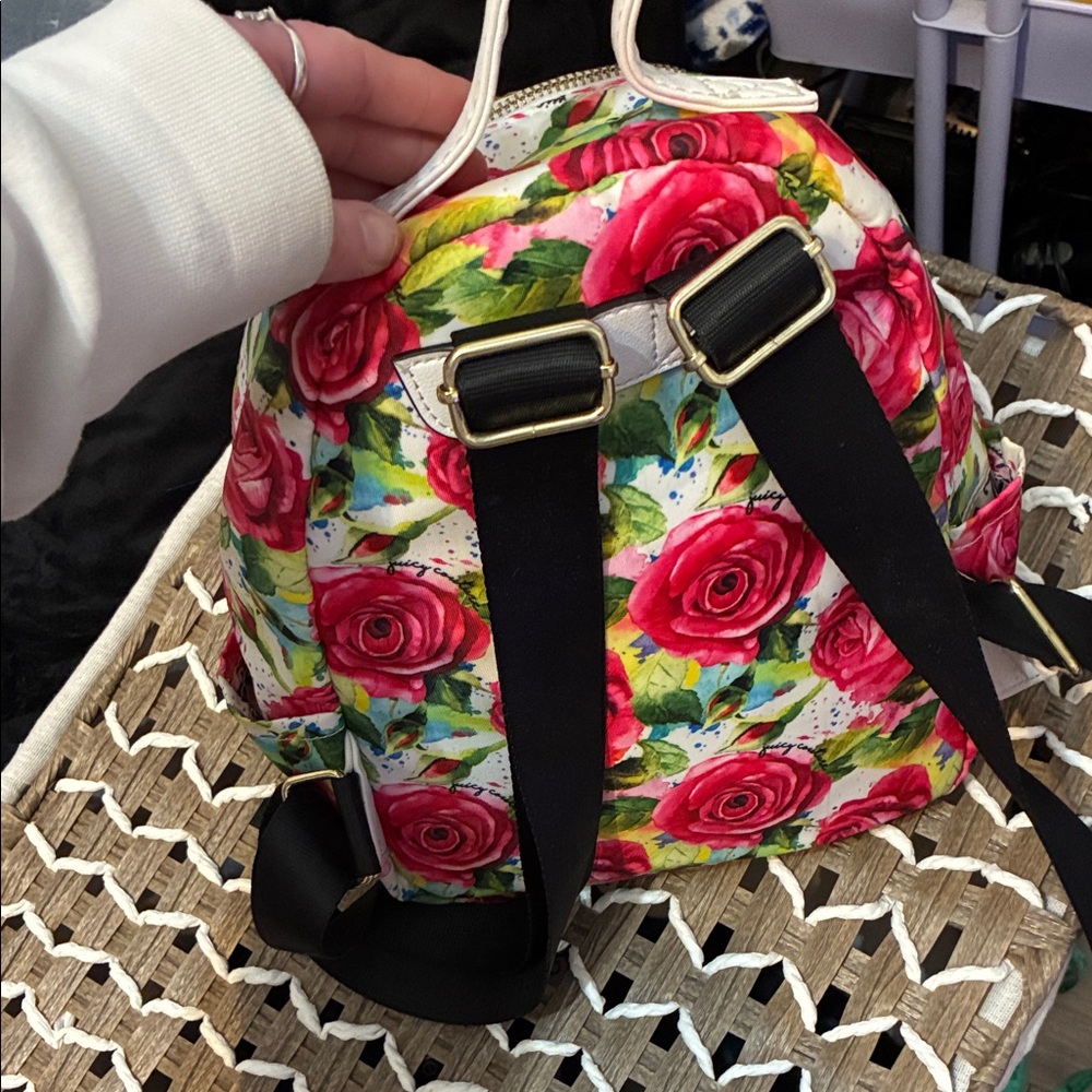 Floral Backpack with Red Roses - Picture 2 of 3